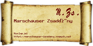Marschauser Zsadány névjegykártya